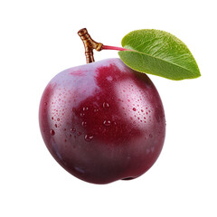 Wall Mural - ripe plum isolated on white background, ai generated