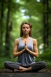 © shustrilka - Woman sitting in lotus position, yoga in nature, meditation, fantasy, relaxation