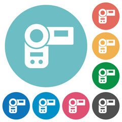 Poster - Handycam flat round icons