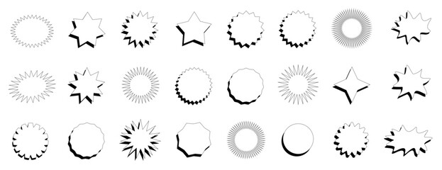 Poster - comic starburst icons set. label speech vector illustration 