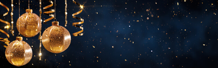 Wall Mural - christmas background with baubles