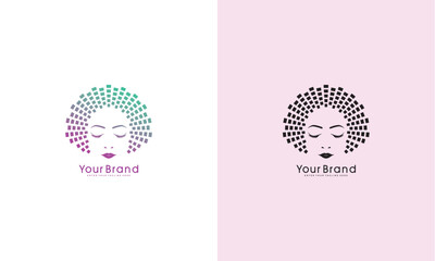 Wall Mural - Facial beauty logo, vector graphic design