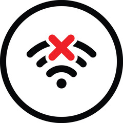 Fototapete - wireless and wifi icon. connection problem, internet error icon. vector illustration