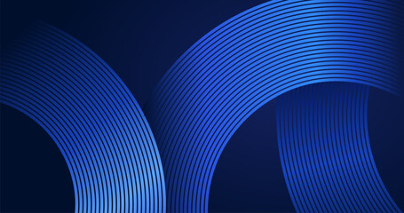 Fototapete - abstract dark background with glowing colorful lines technology