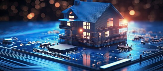 Poster - Future technology concept of a smart home with remote control automation