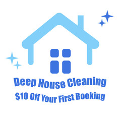 Sticker - Deep house cleaning service, sale for booking