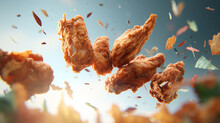 savory fried chicken with food spices generative ai