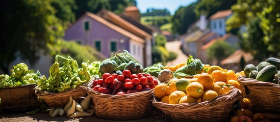 Small Portuguese village near Sintra hosts a fresh farmers market with local produce