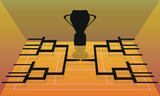 Fototapeta  - Bracket of sport tournament, blank elimination event sign, playoff match vector illustration.