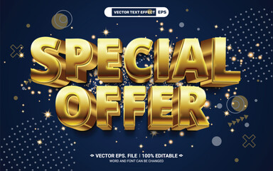 Poster - Special offer golden 3d editable vector text style effect
