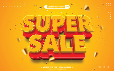 Poster - Super sale offer 3d vector text effect