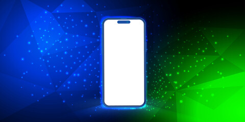 Poster - Smartphone light screen with starlight effect. Smartphone mobile screen glows illustrations, technology mobile display light. Vector illustration