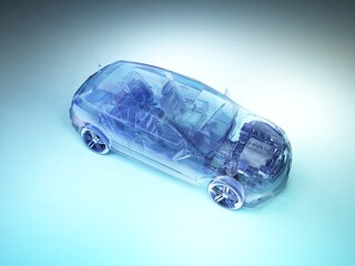 Poster - Transparent model cars.