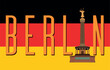 victory column over flag of germany and text of berlin