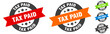 tax paid stamp. tax paid round ribbon sticker. tag