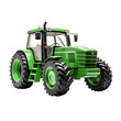 green tractor isolated on white