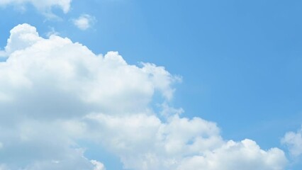 timelapse of beautiful blue sky and white cloud with 4k resolution. the environment in the natural w