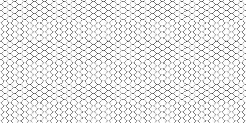 Fishing net seamless pattern. Soccer and football gates mesh. Fishnet texture. Basketball hoop and hockey net pattern. Sportswear texture. Chain link fence. Vector illustration on white background.