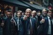 © Attasit - Group of business people giving thumbs up for support and success