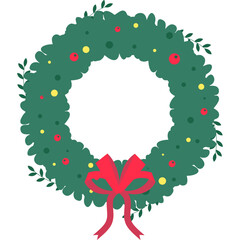 Wall Mural - Christmas Wreath Illustration