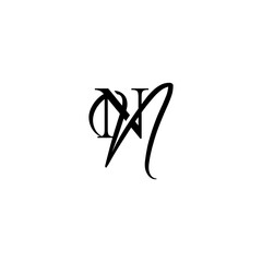 Sticker - initial letter nn unique monogram logo vector black color