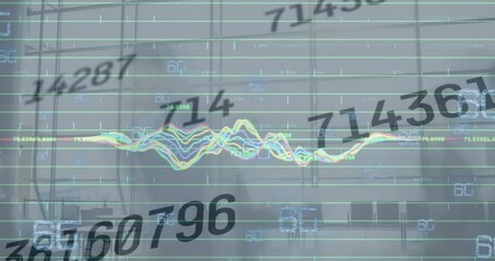 Canvas Print - Animation of financial data processing over computer servers