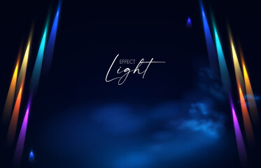 Wall Mural - show light. colorful spotlights with fay. transparent light effect.