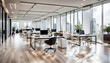 © anmitsu - A large, bright and open glass office with a luxurious, modern, simple and contemporary design.