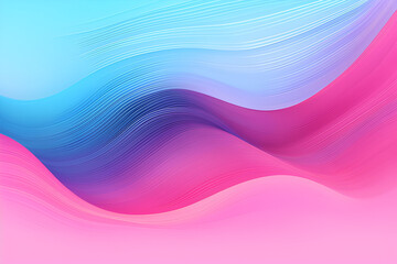 Wall Mural - Vibrant Colored Banner Background With Pastel Violet, Hot Pink and Sky Blue Color. Abstract Waves Design.