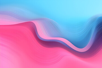 Wall Mural - Vibrant Colored Banner Background With Pastel Violet, Hot Pink and Sky Blue Color. Abstract Waves Design.