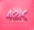 42k followers design for a thank you. in a soft pink color.