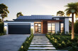 australian modern house design with a front lawn
