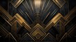 luxurious classic art deco black and gold texture background