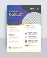 Wall Mural - Attractive shapes & colors corporate brand business flyer design concept. best quality business leaflet, modern flier