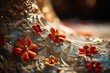 Intricate embroidery on a Bollywood star's dress - Detail in cultural fashion - AI Generated