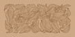 © marylia17 - Vector coffee pattern background, line wavy illustration with beans. Floral, leaves print, package, banner. Art deco vintage style.