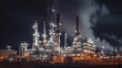 © kichigin19 - oil refinery pipe panorama, gloomy atmosphere, environmental pollution, ecology, carbon footprint