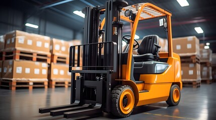 Wall Mural - forklift loader pallet stacker truck equipment at warehouse