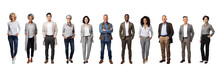 Collection, A Bundle Of Diverse People Isolated On Transparent White Background.