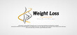 Woman body diet logo design, weight loss, thighs, hips with measuring tape vector illustration