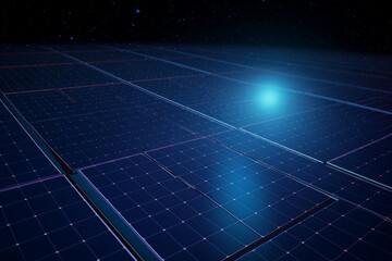Poster - solar panel energy. cell system electric. generate ai