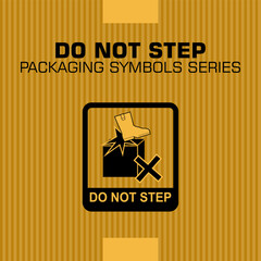 Do Not Step, packaging symbols series, sticker vector