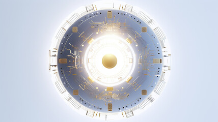 Aufkleber - white computer chip light fluorescent button isolated on the background computer graphics website design