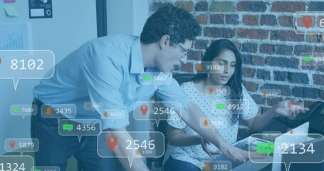 Poster - Animation of social media data processing over diverse people in office