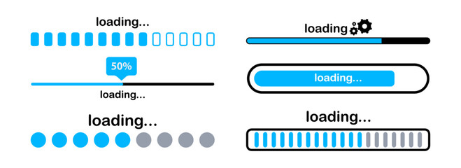 Aufkleber - Loading bar. Loading or Installing process. Load sign. System software update and upgrade. Vector loading bar progress icons. Download progress. Vector illustration