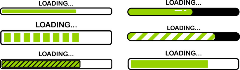 Aufkleber - Loading bar. Loading or Installing process. Load sign. System software update and upgrade. Vector loading bar progress icons. Download progress. Vector illustration