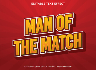 Poster - man of the match text effect template design with 3d style use for business brand and logo