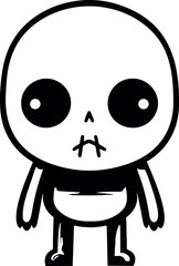Poster - Halloween mascot with a spooky black and white dead body design on transparent background. Generative AI 