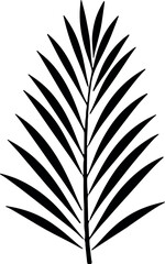 Poster - Tropical leaves dancing in vector silhouette, gracefully embracing the essence of palm goodness on a transparent canvas. Generative AI 