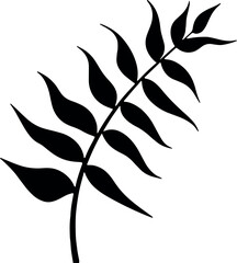 Poster - Tropical vibes emerge as palm leaves create captivating silhouettes in a vibrant vector artwork. Generative AI 